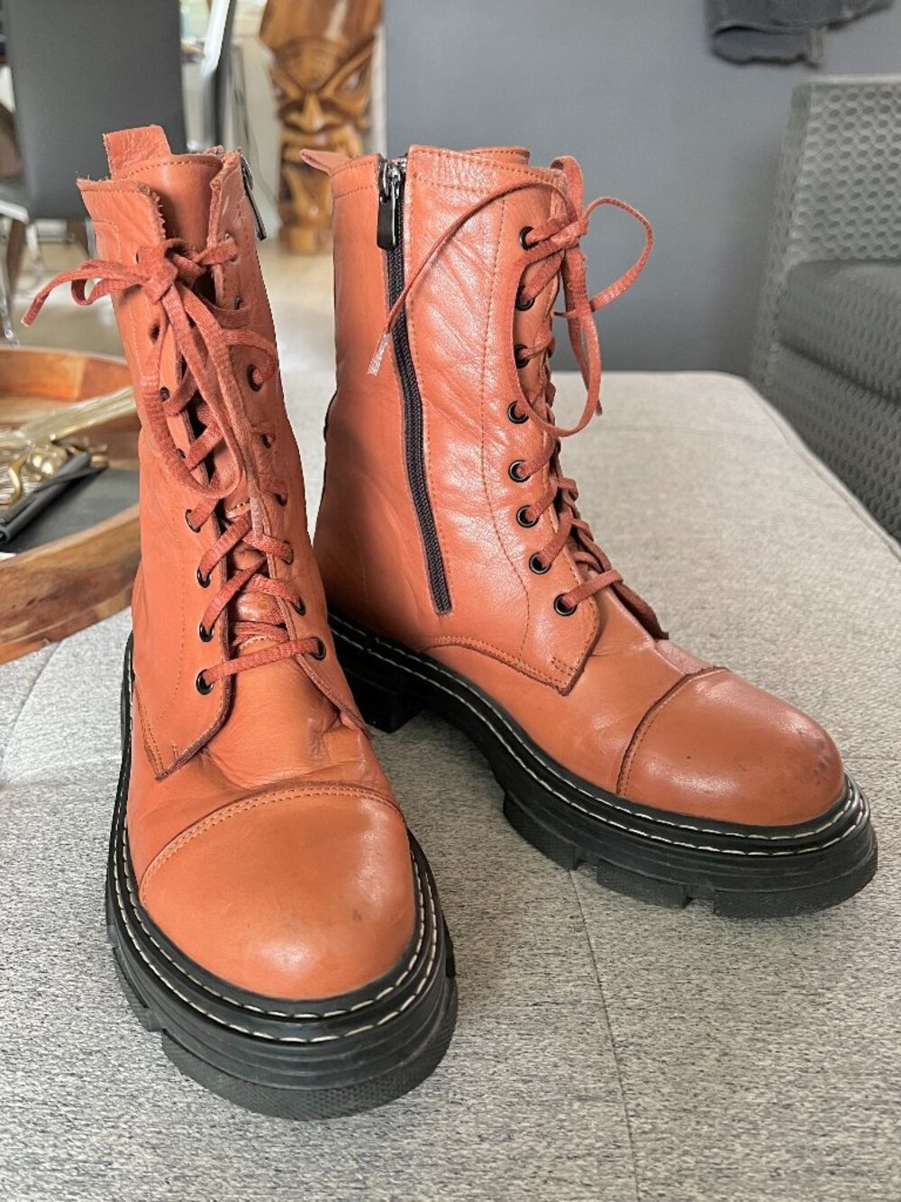 Roamers Leather Combat Boots